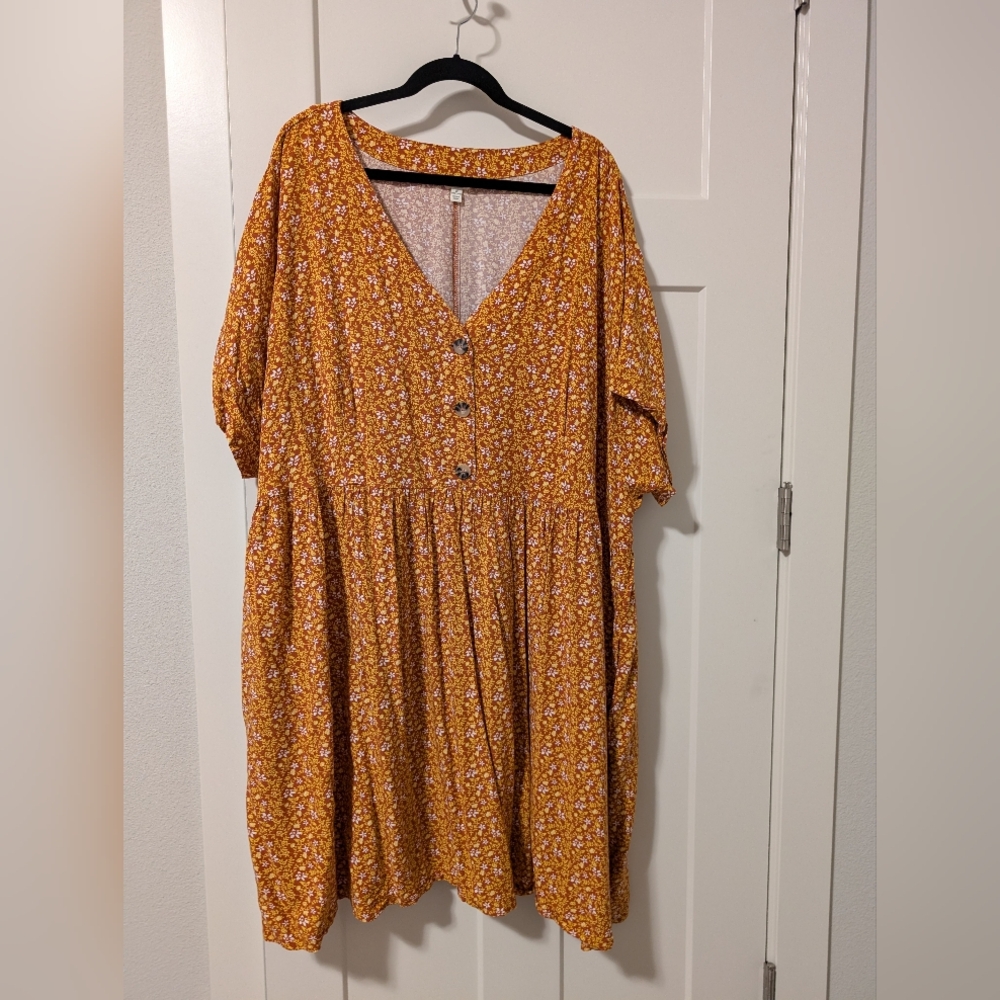 Terra & Sky 4x dress yellow floral